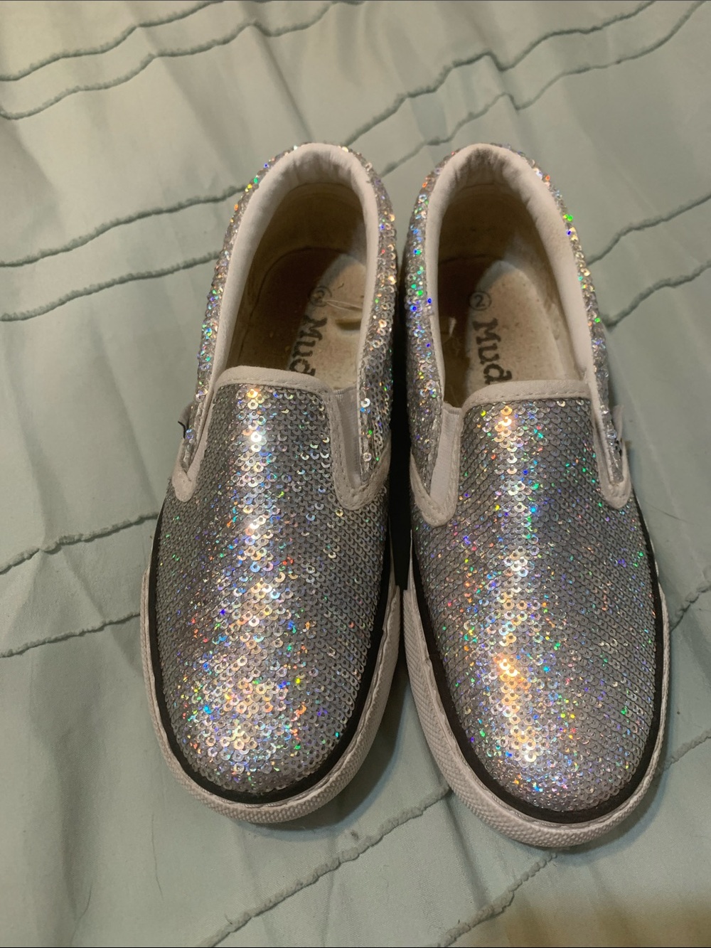 Mudd Kids Silver Sequin Slip-On Sneakers